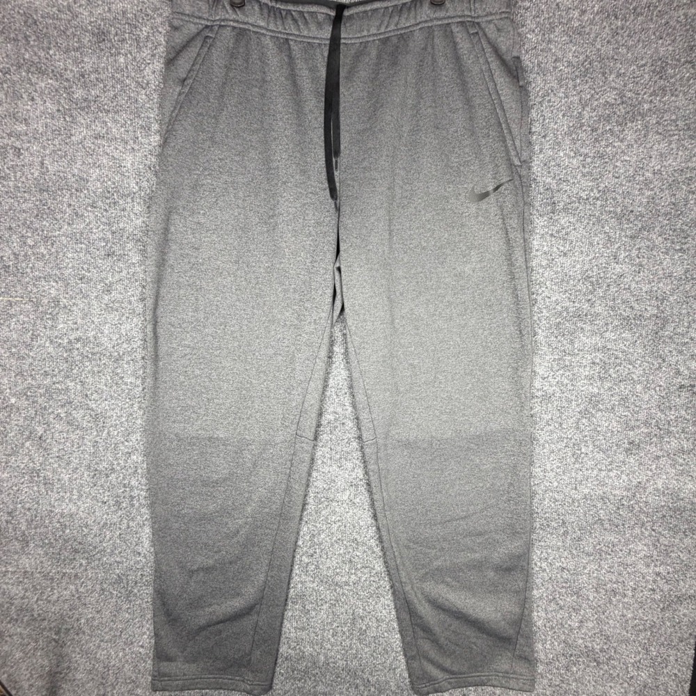 Nike Mens Dri-FIT Training Pants Gray‎ Tapered Joggers XL Heathered Charcoal